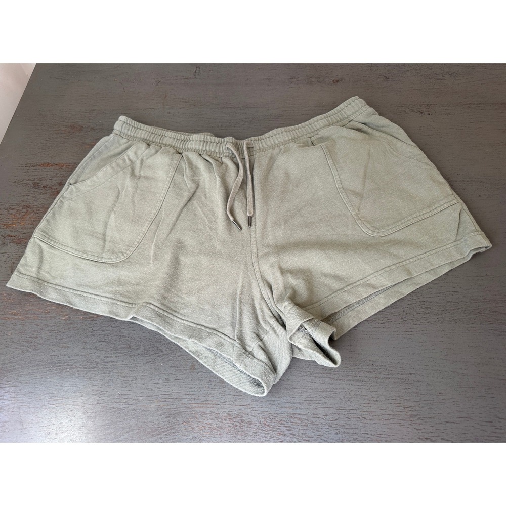 Terra & Sky Womens 1X Sage Green Cotton Modal Lounge Shorts Drawstring Pockets